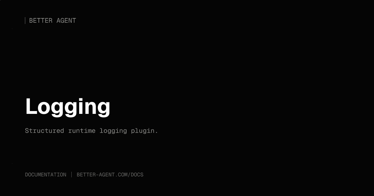 Logging - Better Agent